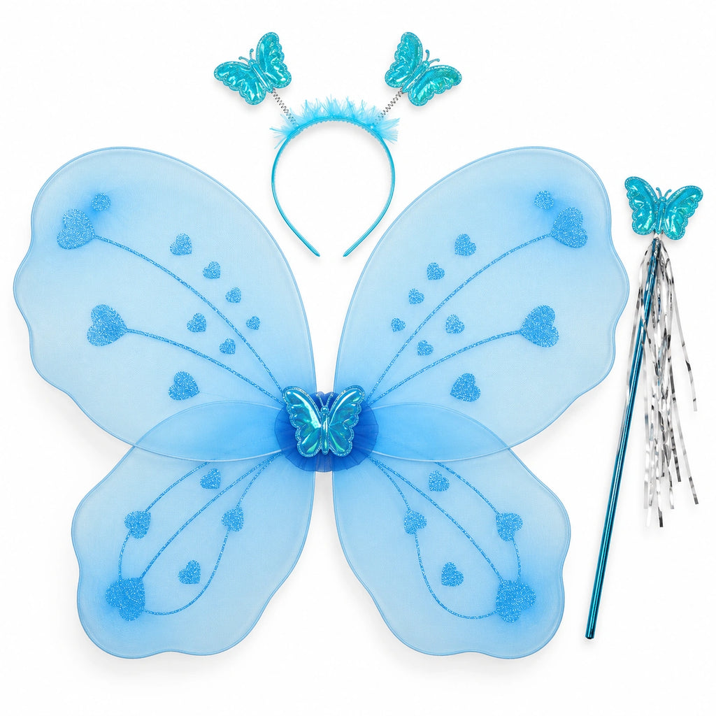 Butterfly Fairy Wings, Headband & Wand Set