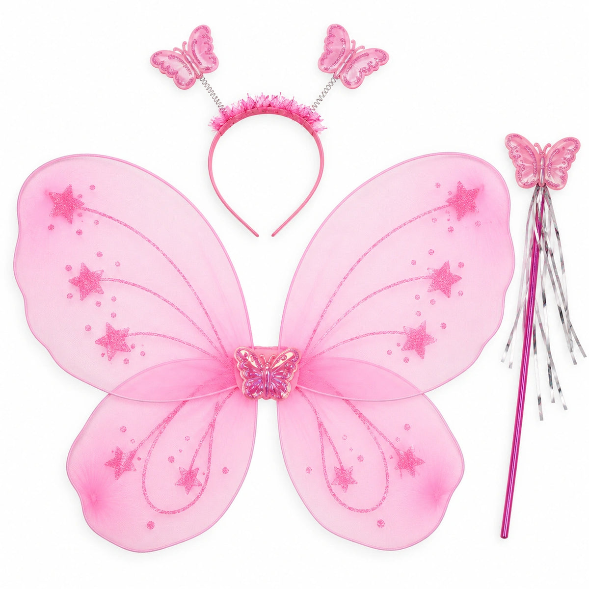 Butterfly Fairy Wings, Headband & Wand Set