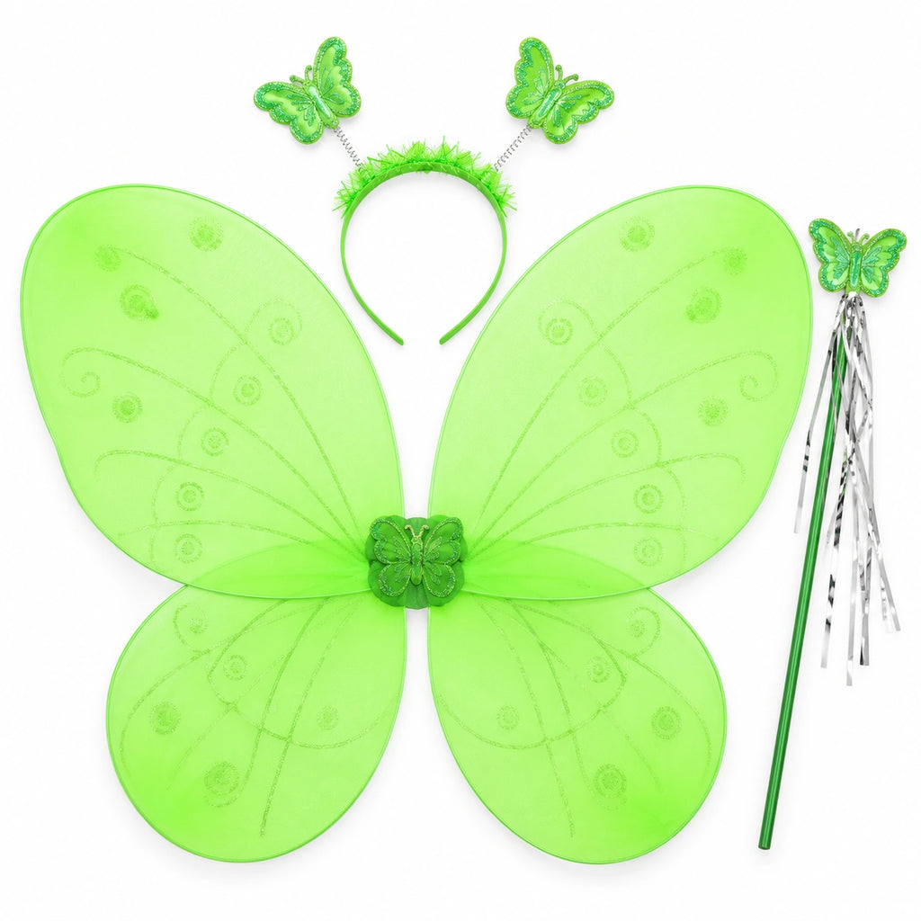 Butterfly Fairy Wings, Headband & Wand Set