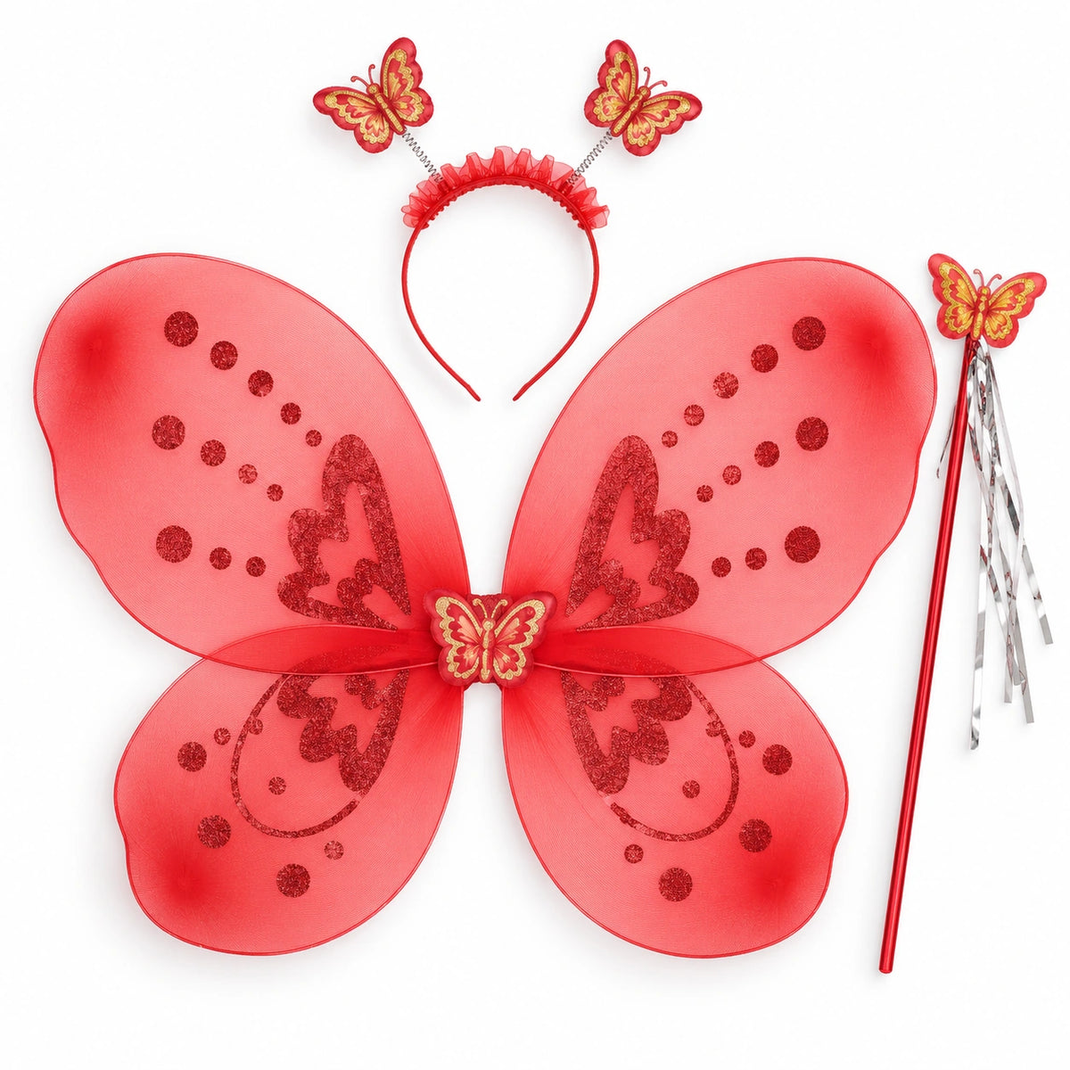 Butterfly Fairy Wings, Headband & Wand Set