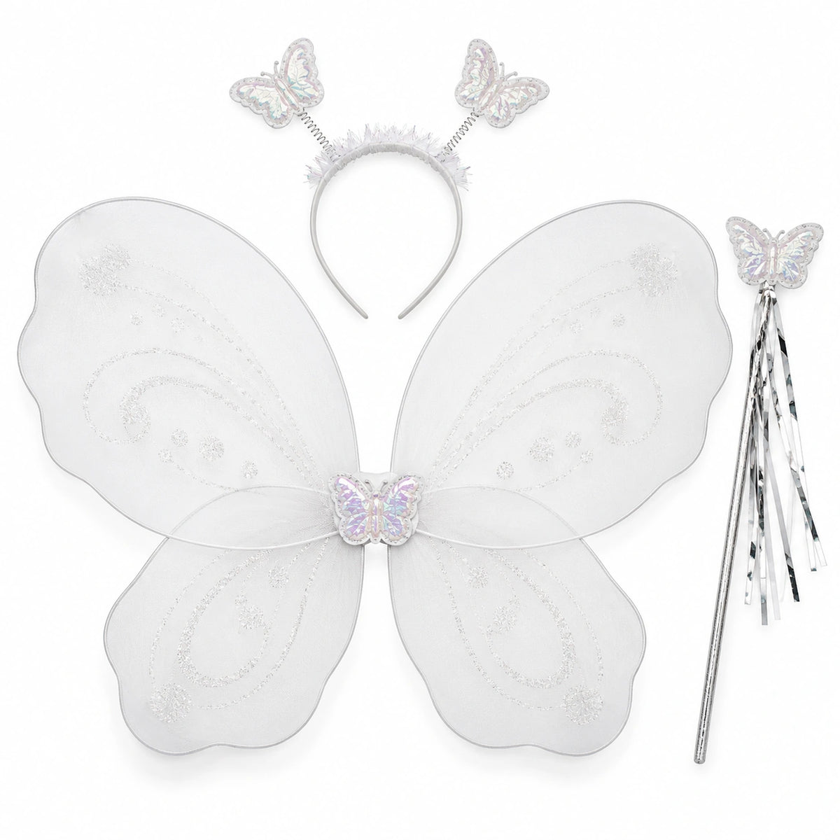 Butterfly Fairy Wings, Headband & Wand Set