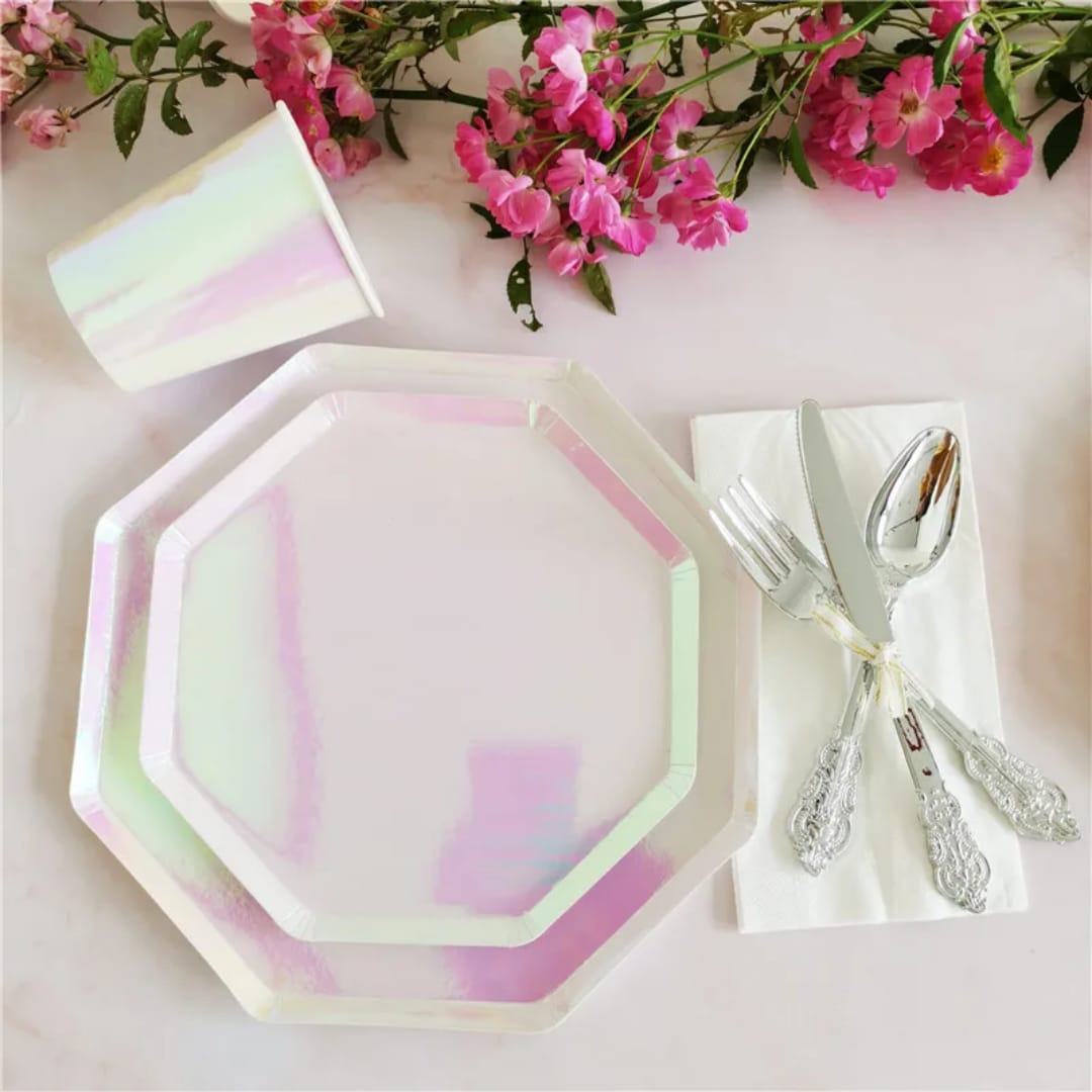 Iridescent Pearl Party Tableware Set