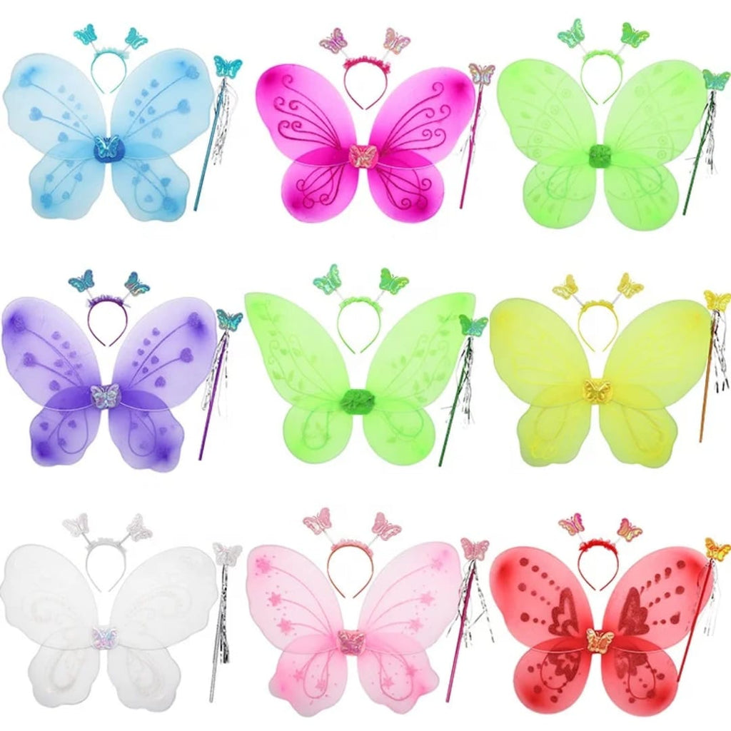Butterfly Fairy Wings, Headband & Wand Set