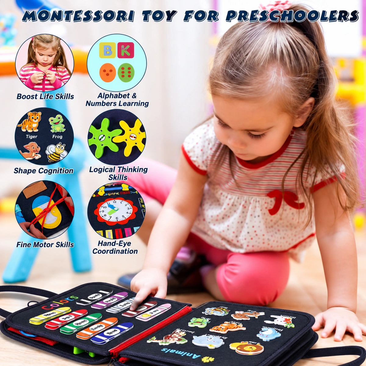 Felt Montessori Sensory Learning Busy Book