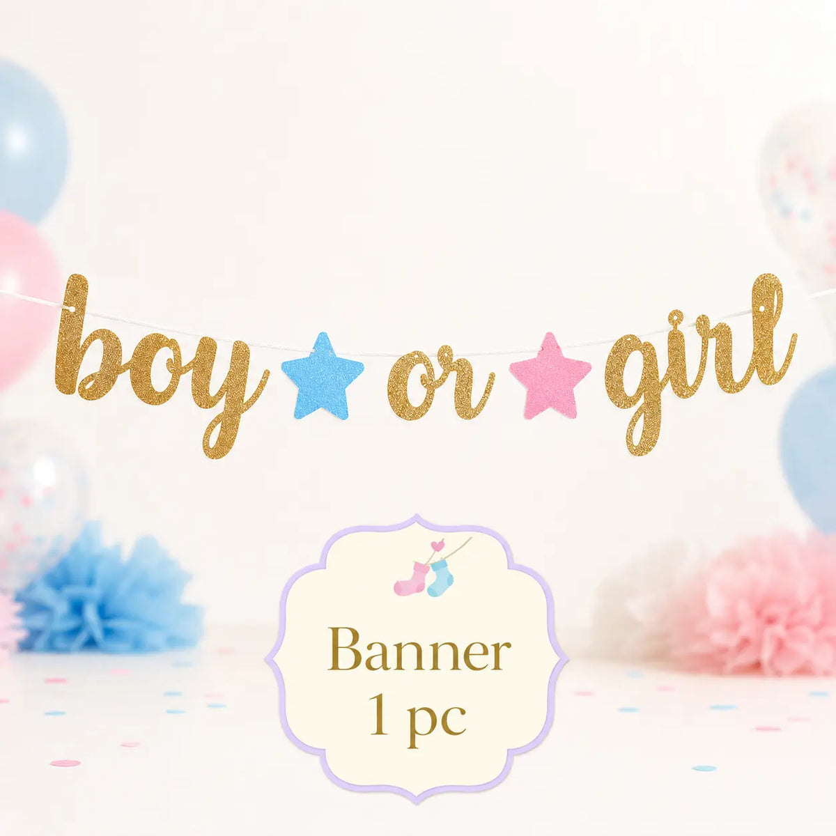 Boy or Girl Gold Gender Reveal Party Set