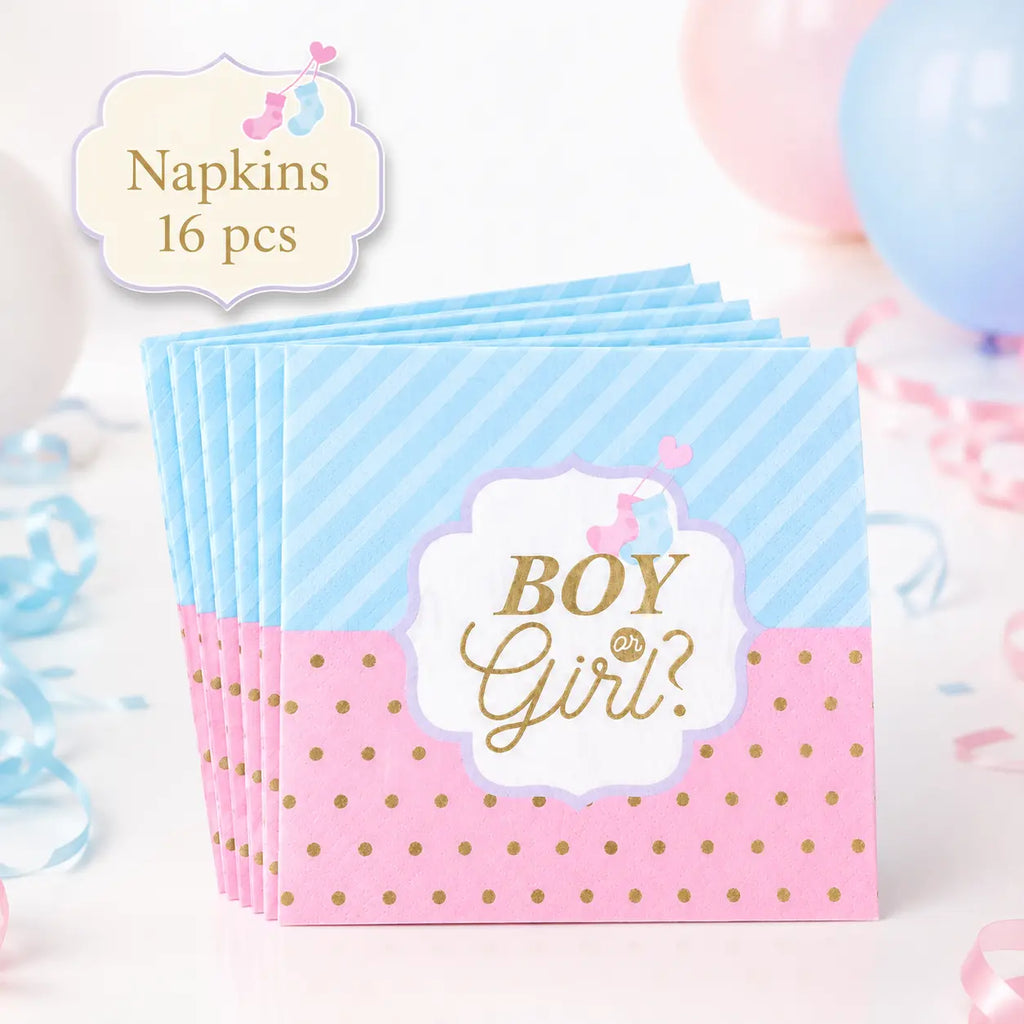 Boy or Girl Gold Gender Reveal Party Set