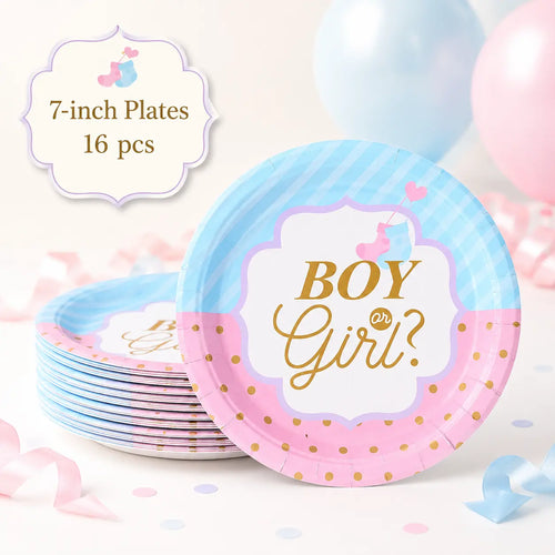 Boy or Girl Gold Gender Reveal Party Set