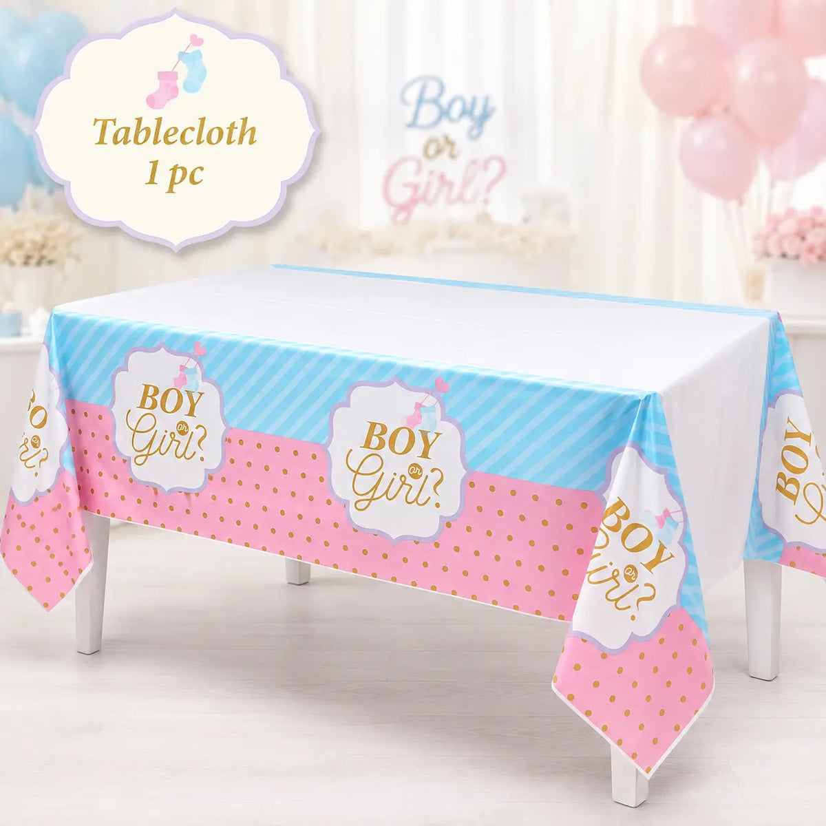 Boy or Girl Gold Gender Reveal Party Set