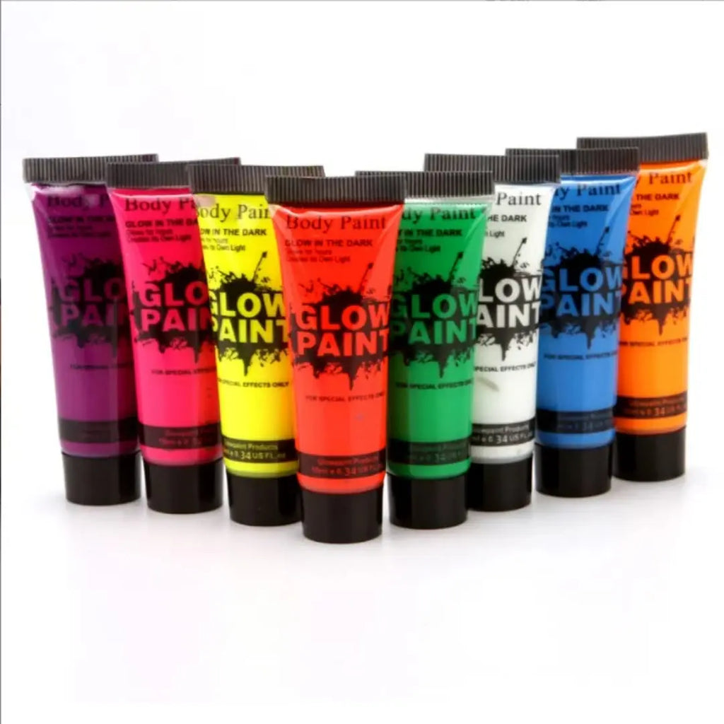 Glow in the Dark Body Paint - Set of 8