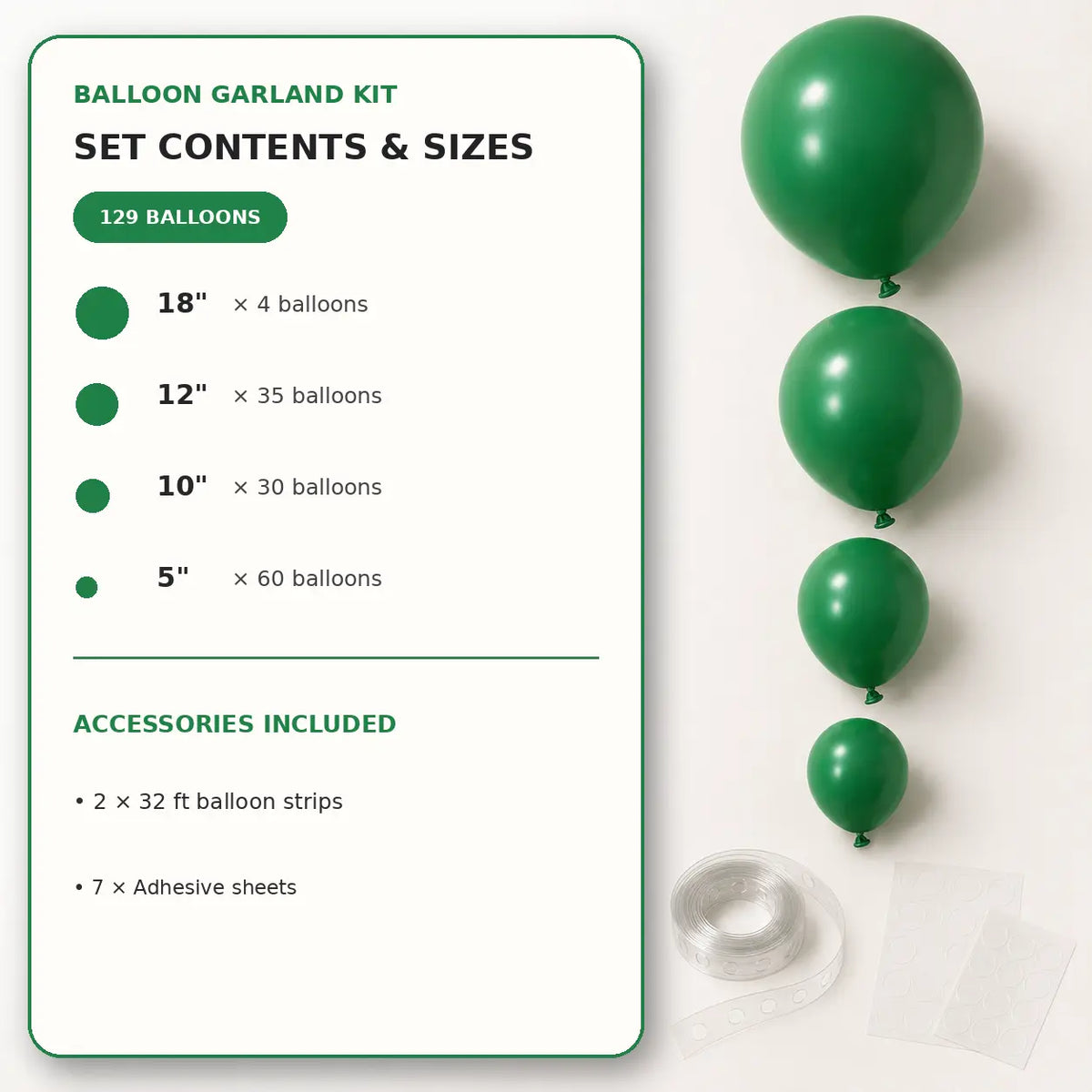 Green Balloon Decoration Set