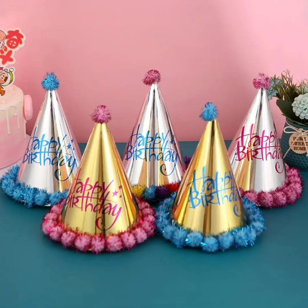 Metallic Happy Birthday Party Hats