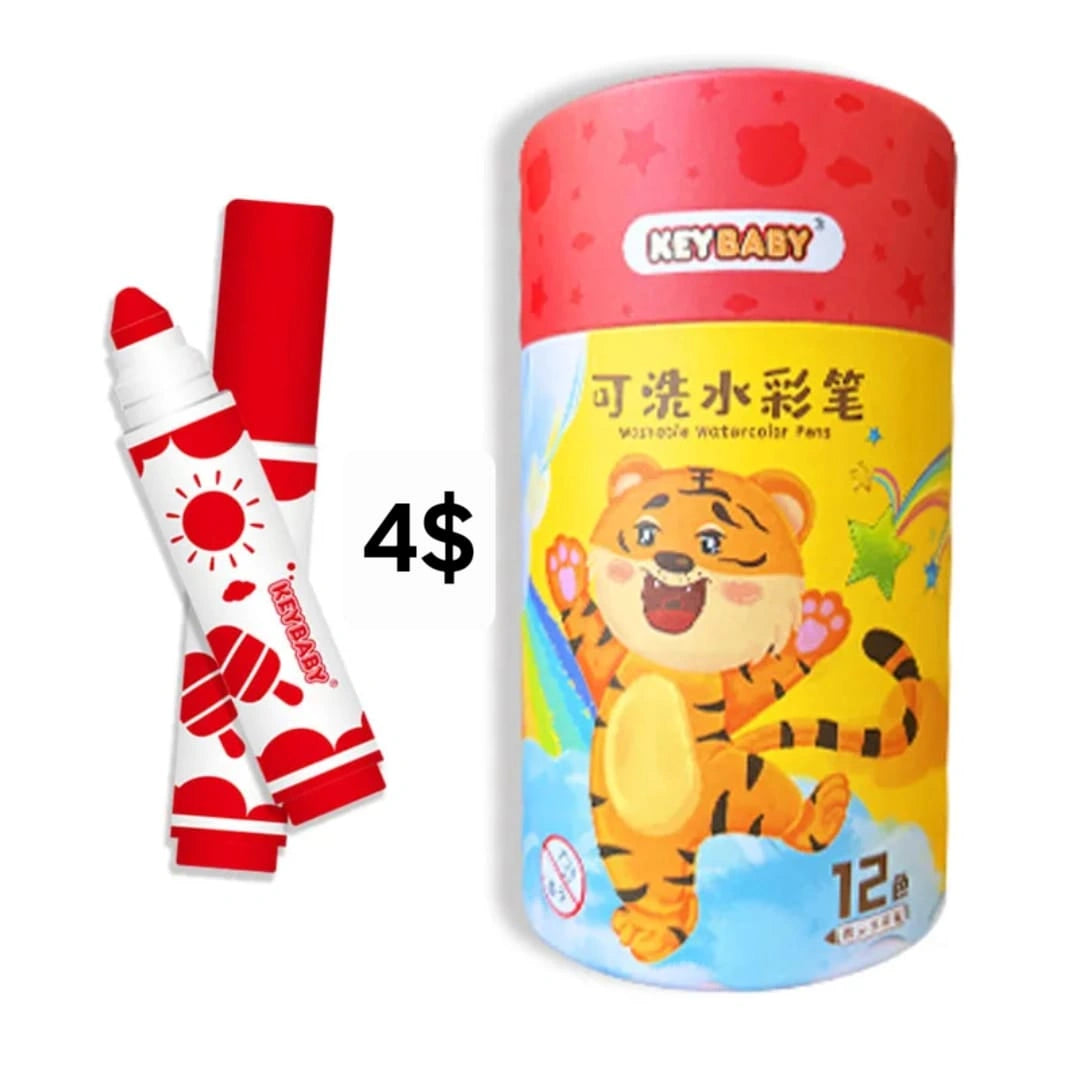 KeyBaby Washable Coloring Pens – 12 pcs