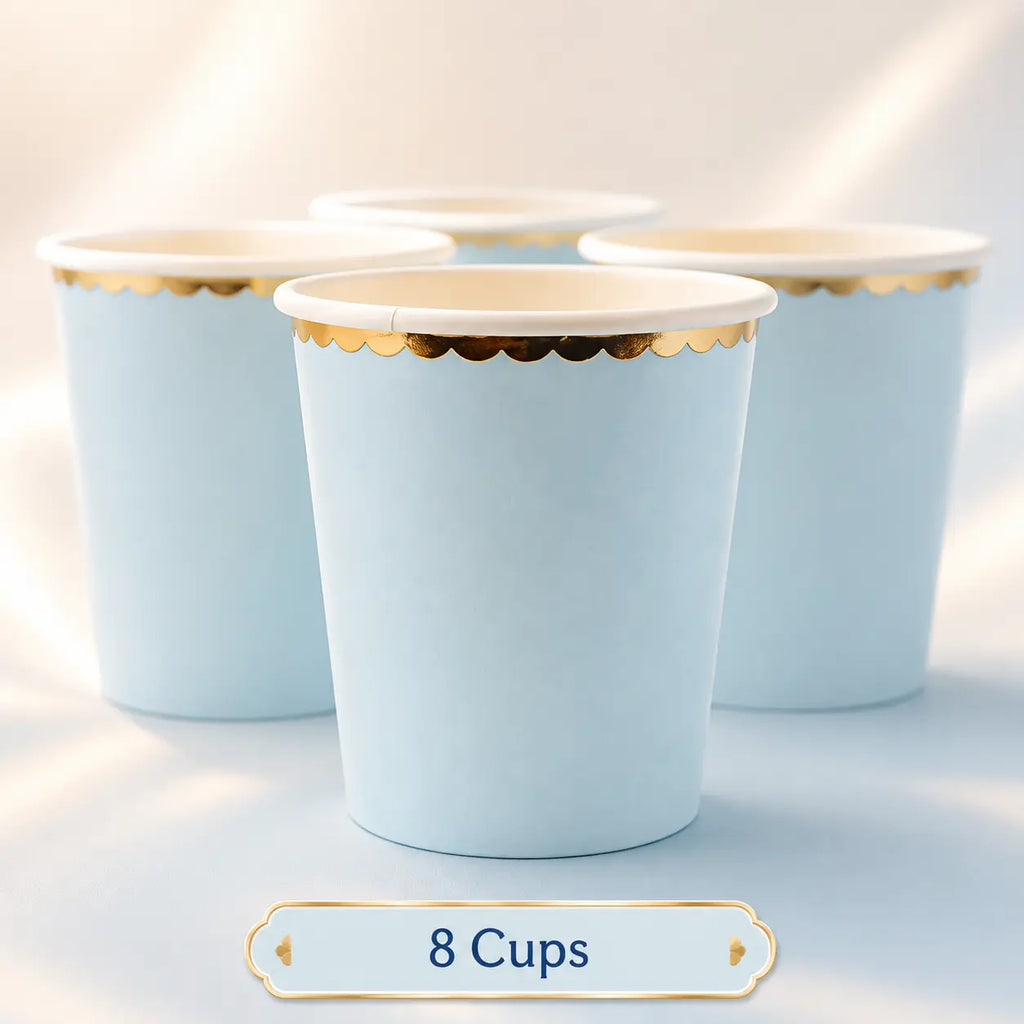 Light Blue Scalloped Party Set