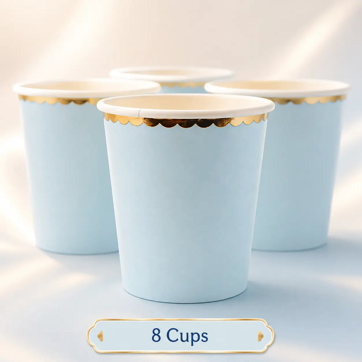 Light Blue Scalloped Party Set