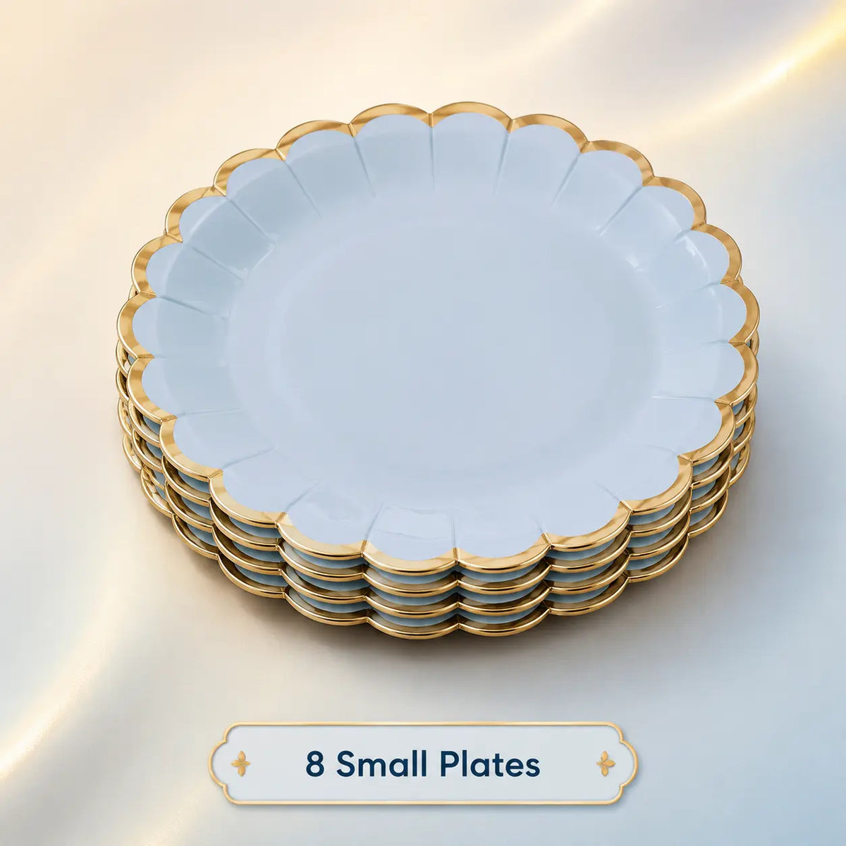 Light Blue Scalloped Party Set