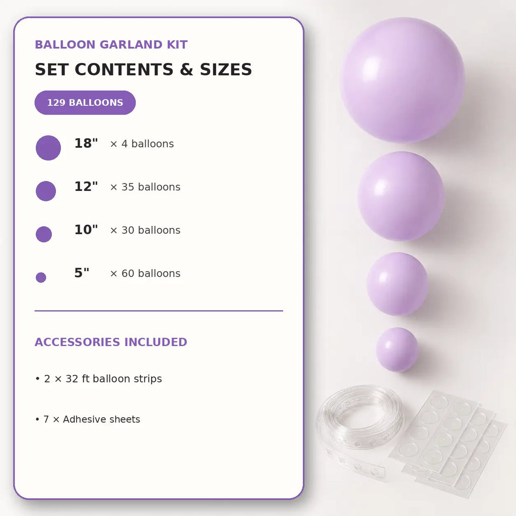 Lilac Balloon Decoration Set