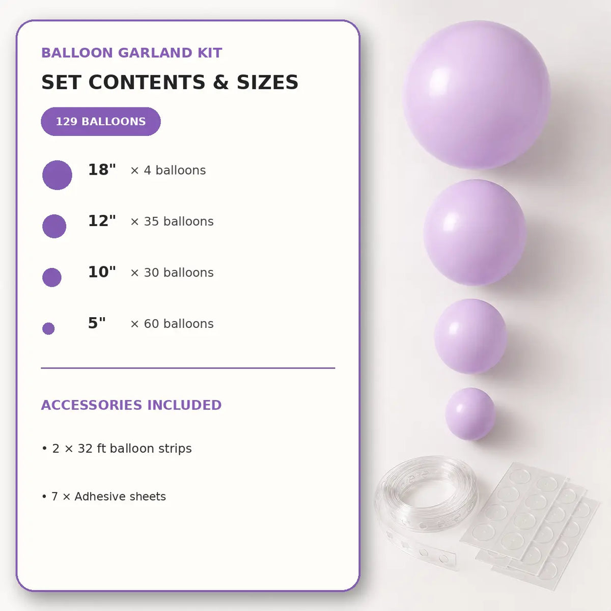 Lilac Balloon Decoration Set