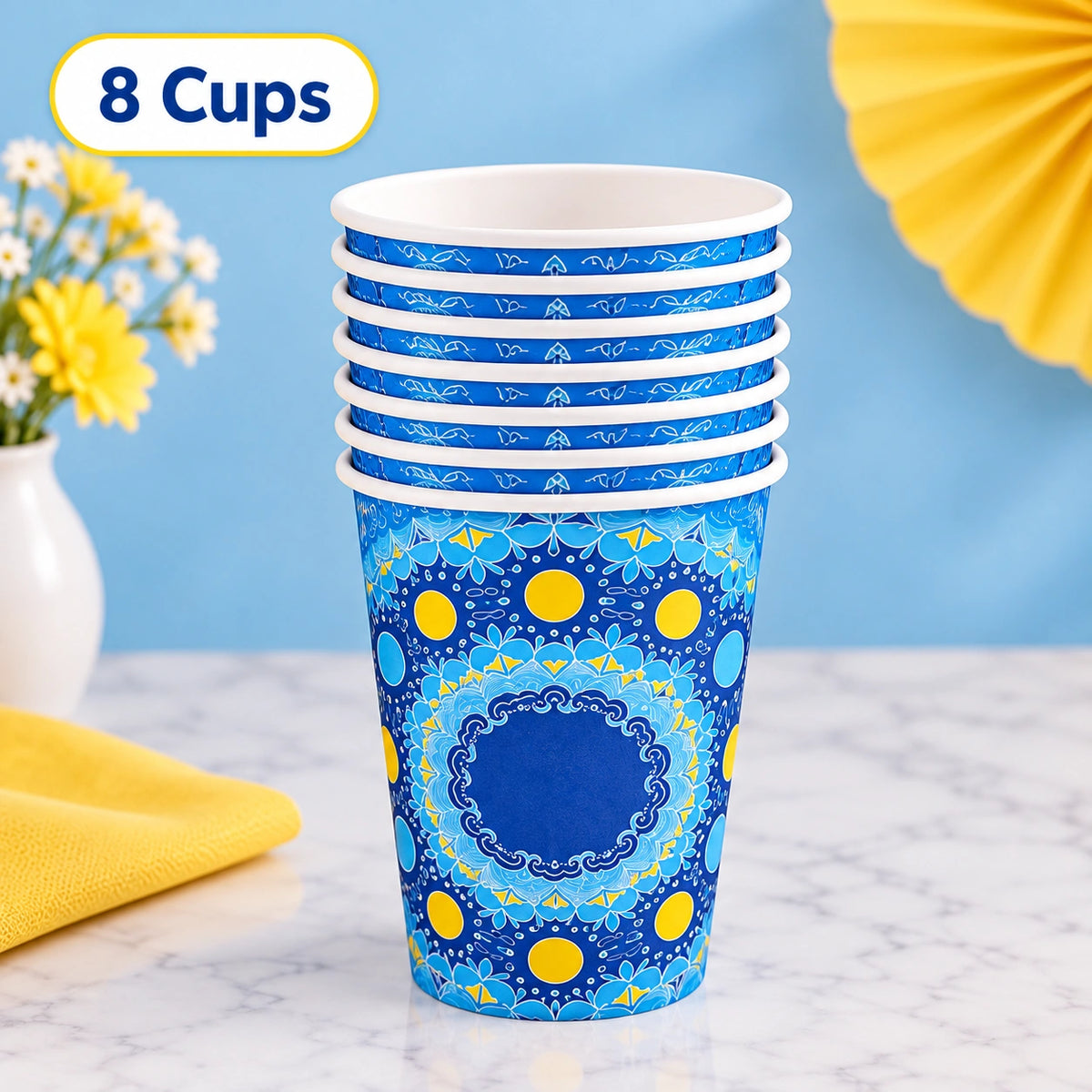 Mandala Party Set Blue Yellow
