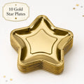 Metallic Star Shaped Plates - Set of 10 - Silver or Gold