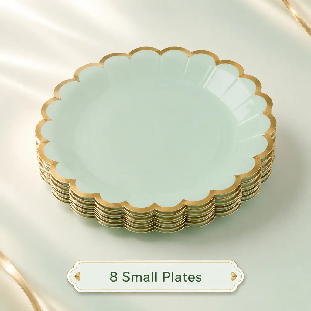 Mint Green Scalloped Party Set