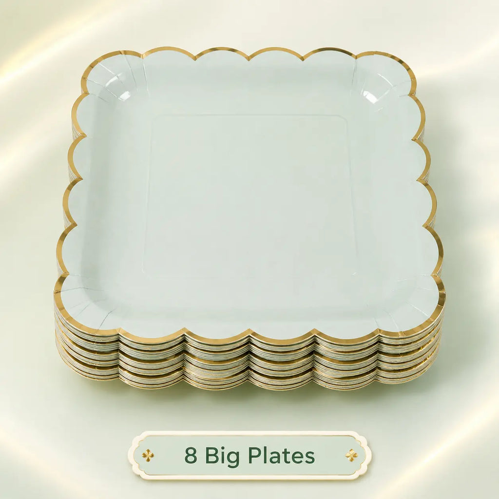 Mint Green Scalloped Party Set
