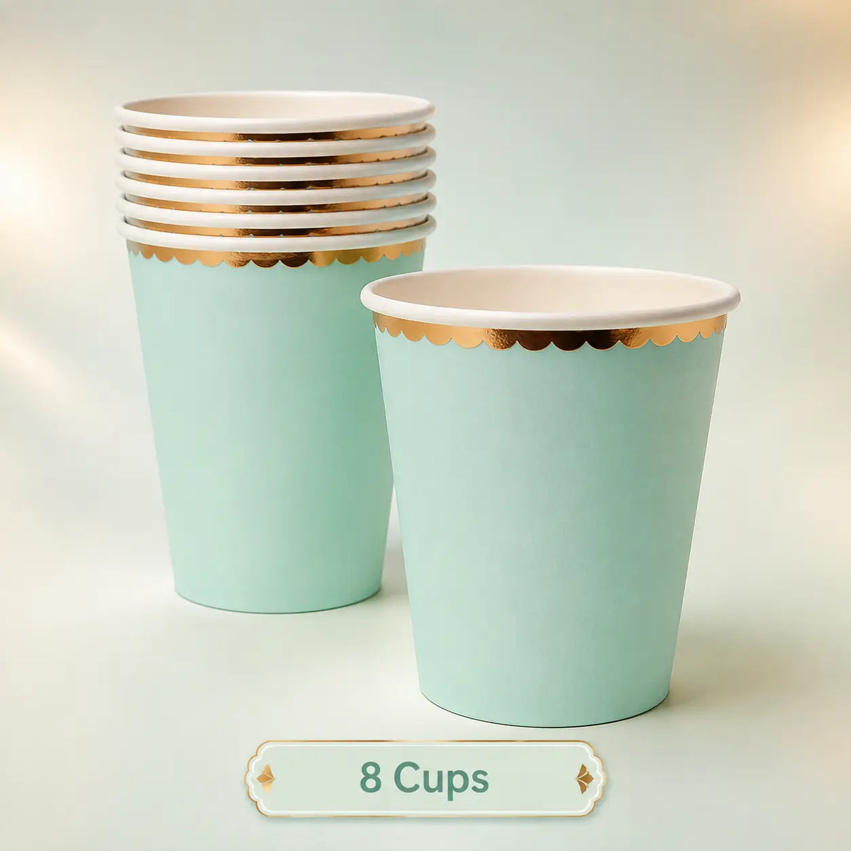 Mint Green Scalloped Party Set