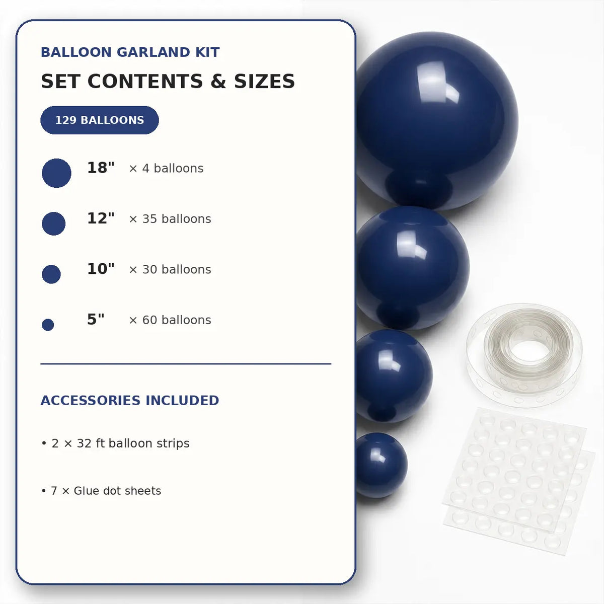 Navy Blue Balloon Decoration Set