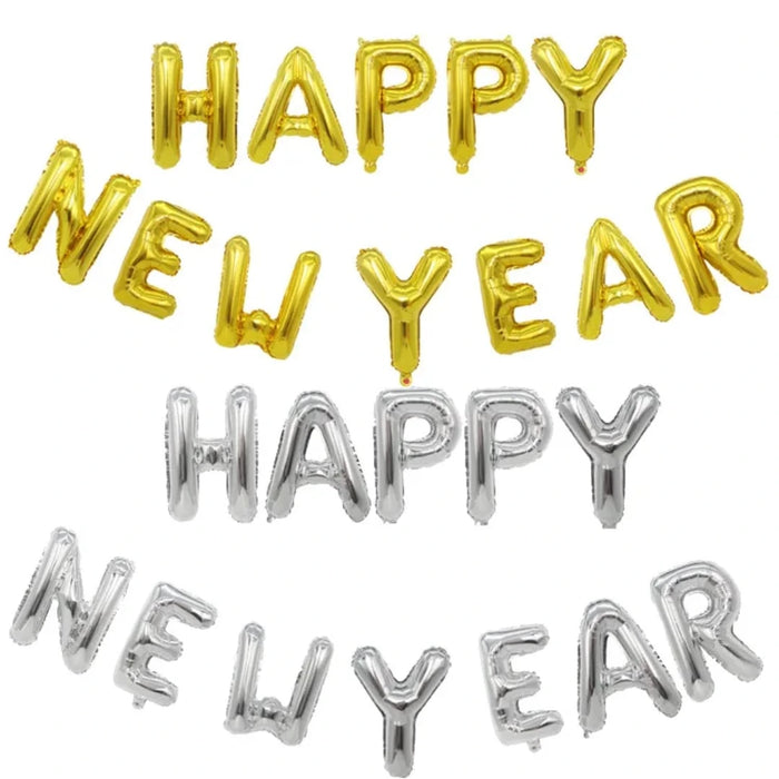 Happy New Year Balloon Banner