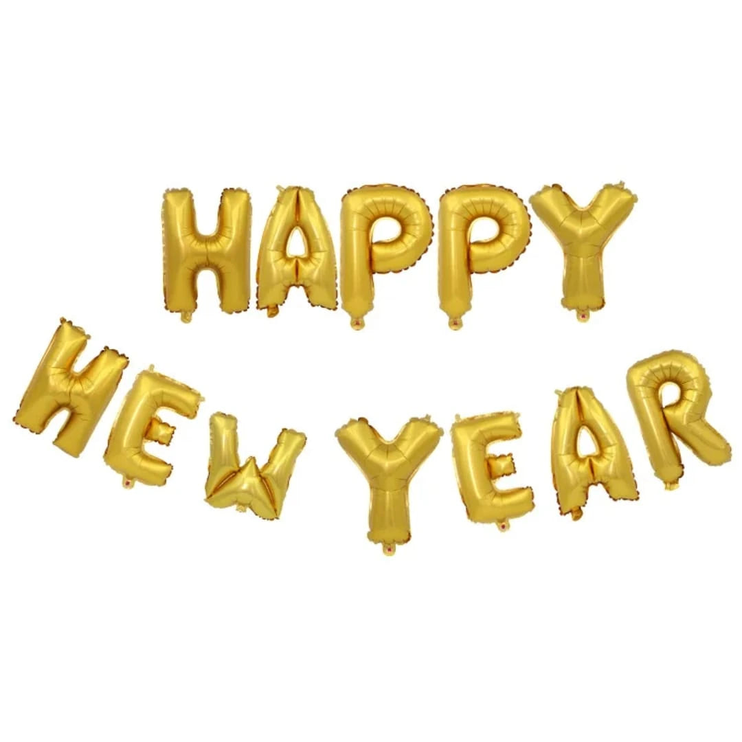 Happy New Year Balloon Banner