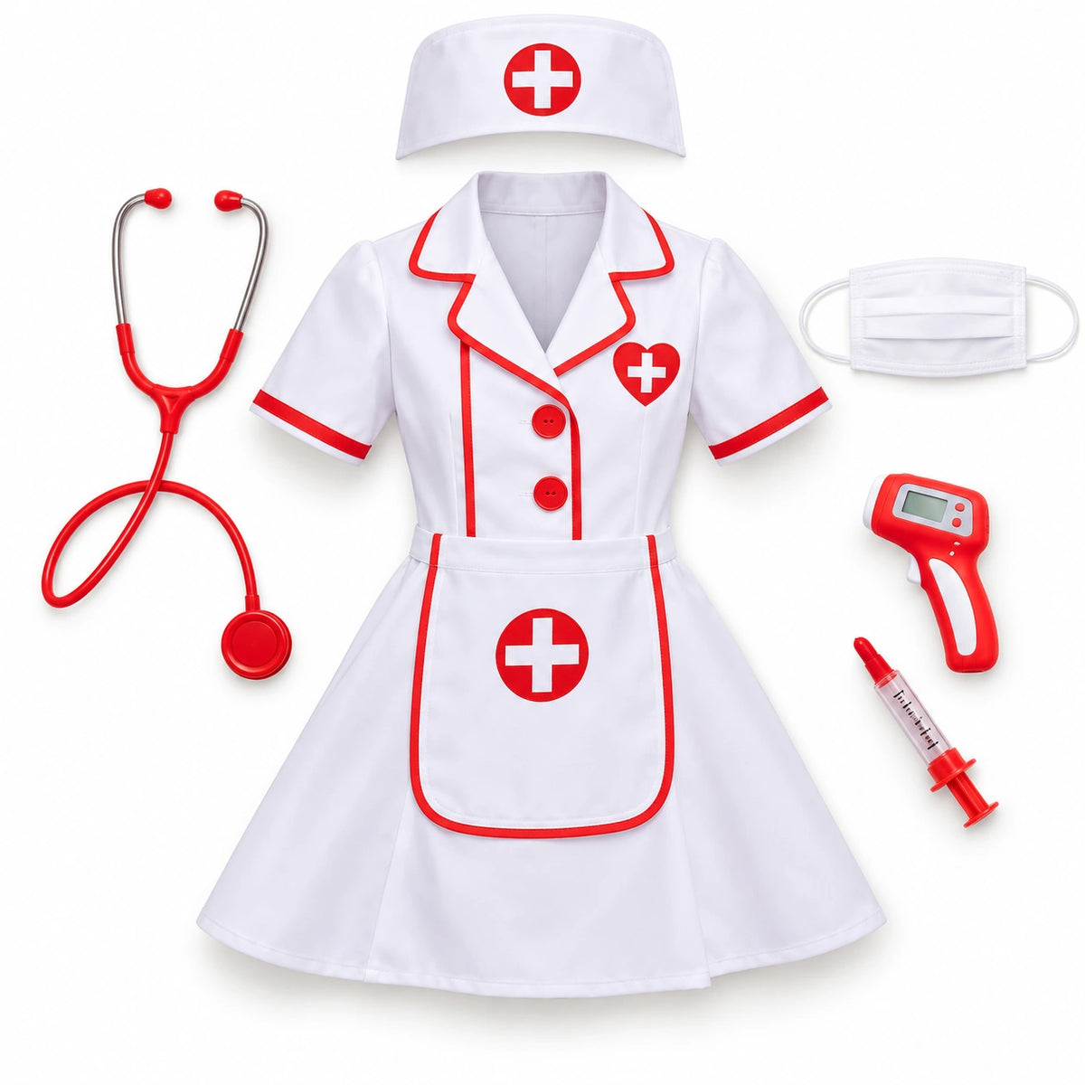 Nurse Costume with Red Accessories