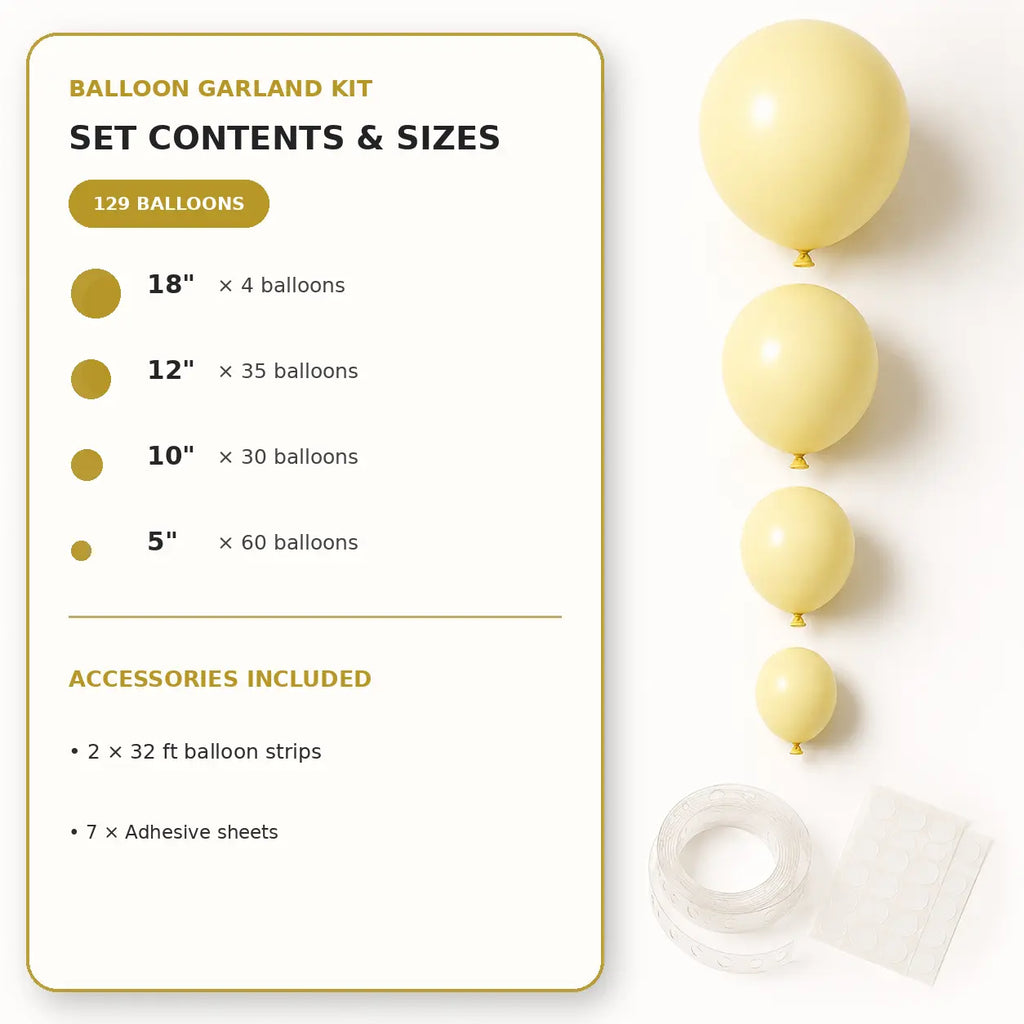 Yellow Balloon Decoration Set
