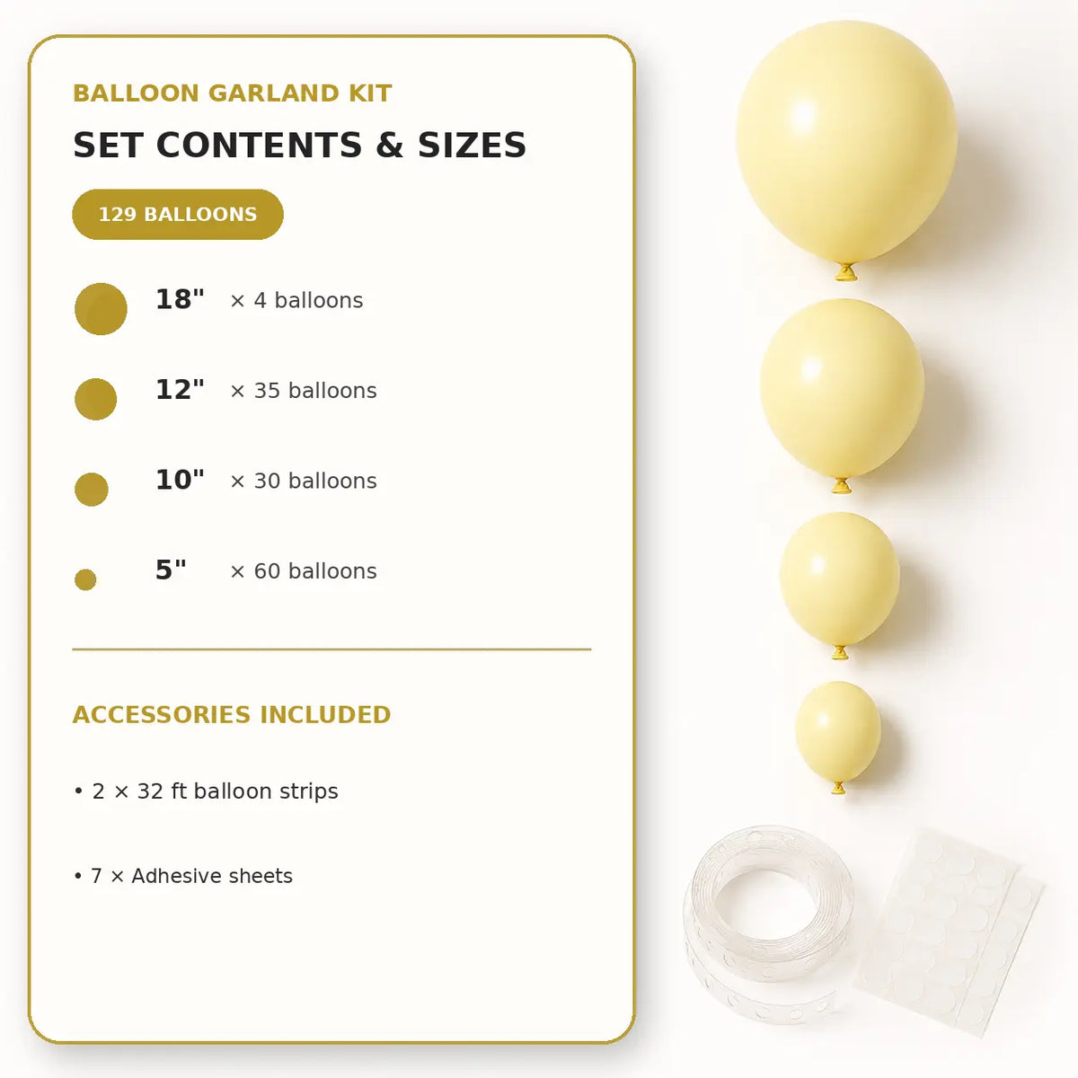 Yellow Balloon Decoration Set