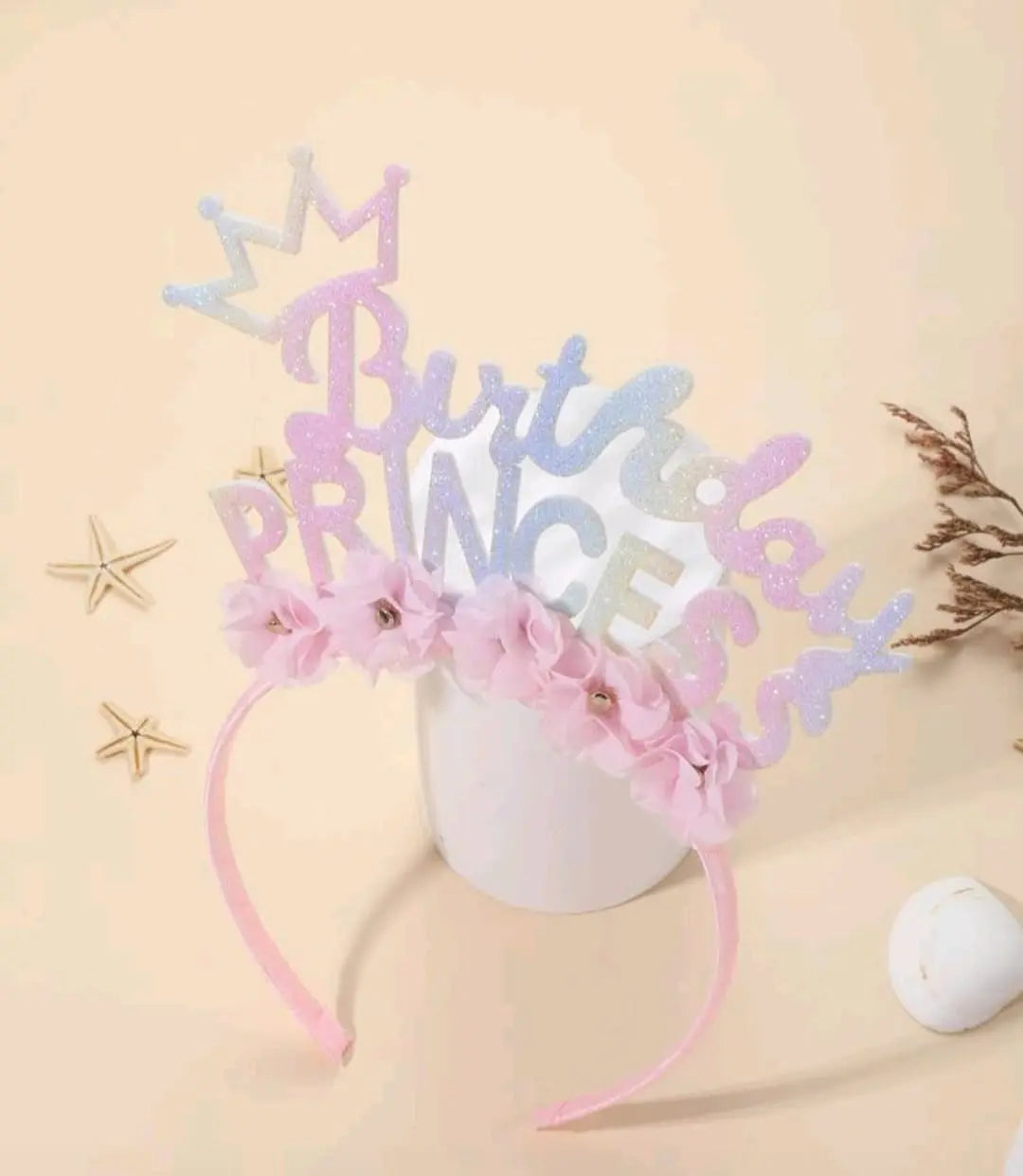 Pastel Birthday Princess Flower Headband