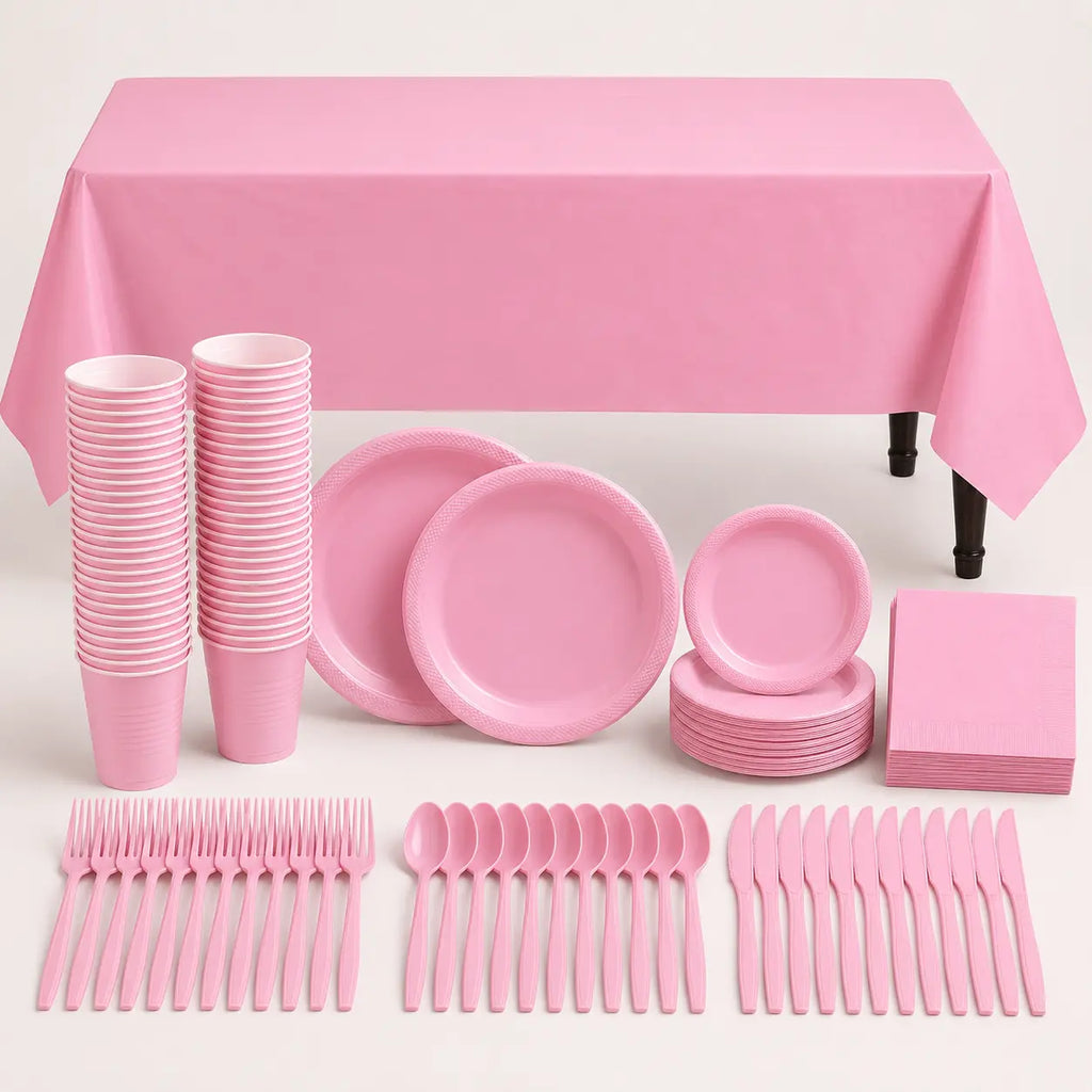 Plastic Classic Light Pink Party Set