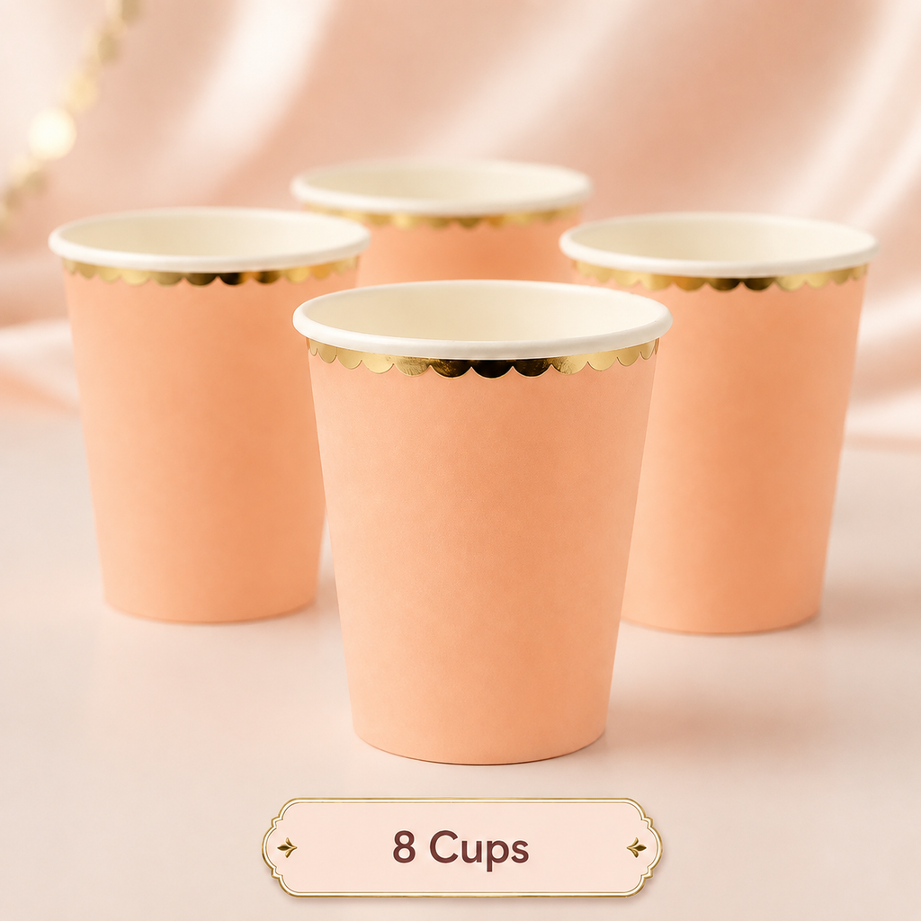 Pastel Salmon Scalloped Party Set