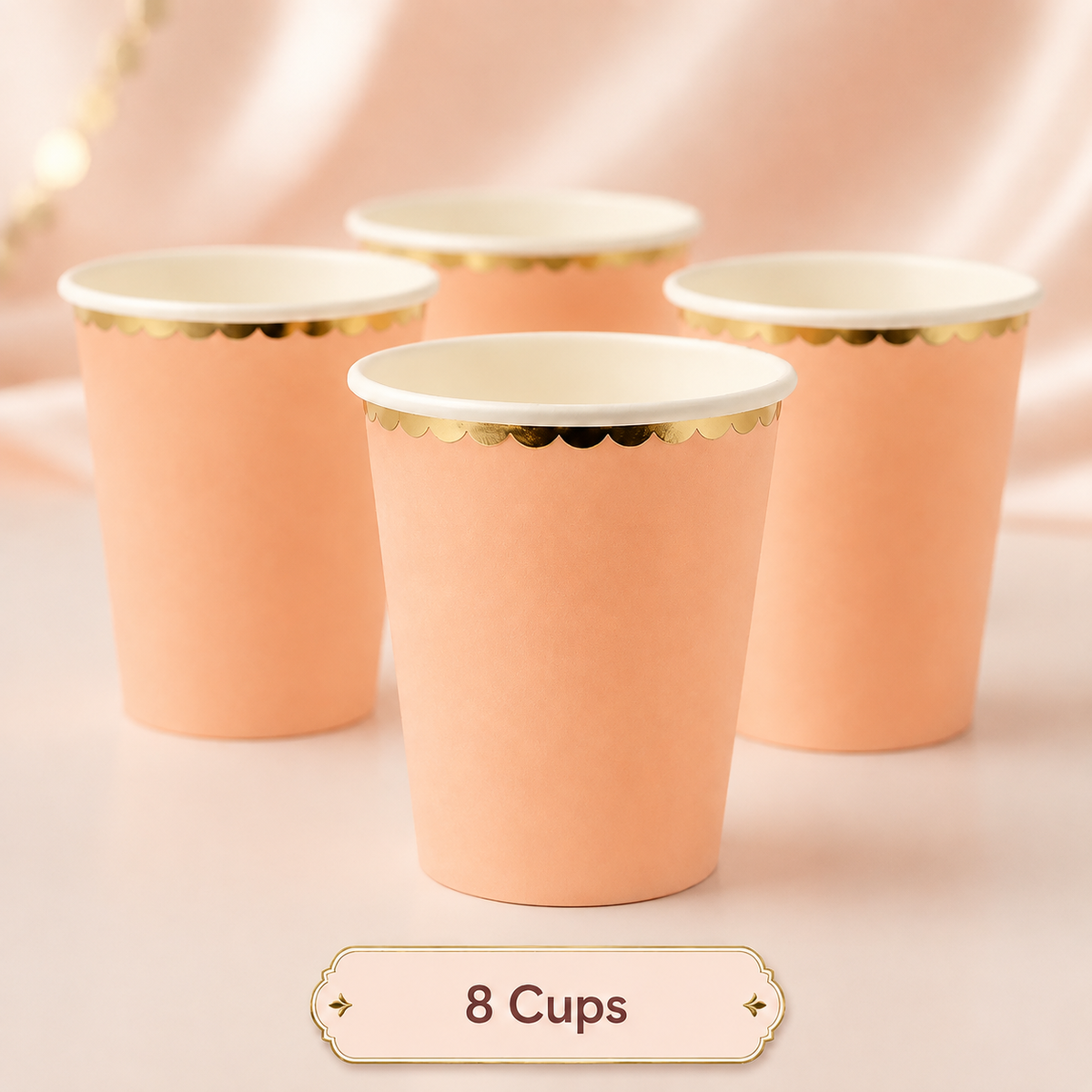 Pastel Salmon Scalloped Party Set