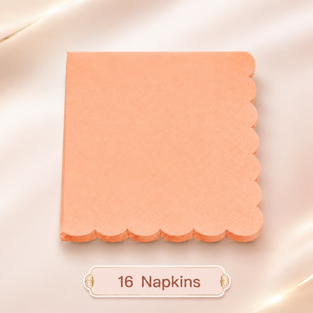 Pastel Salmon Scalloped Party Set