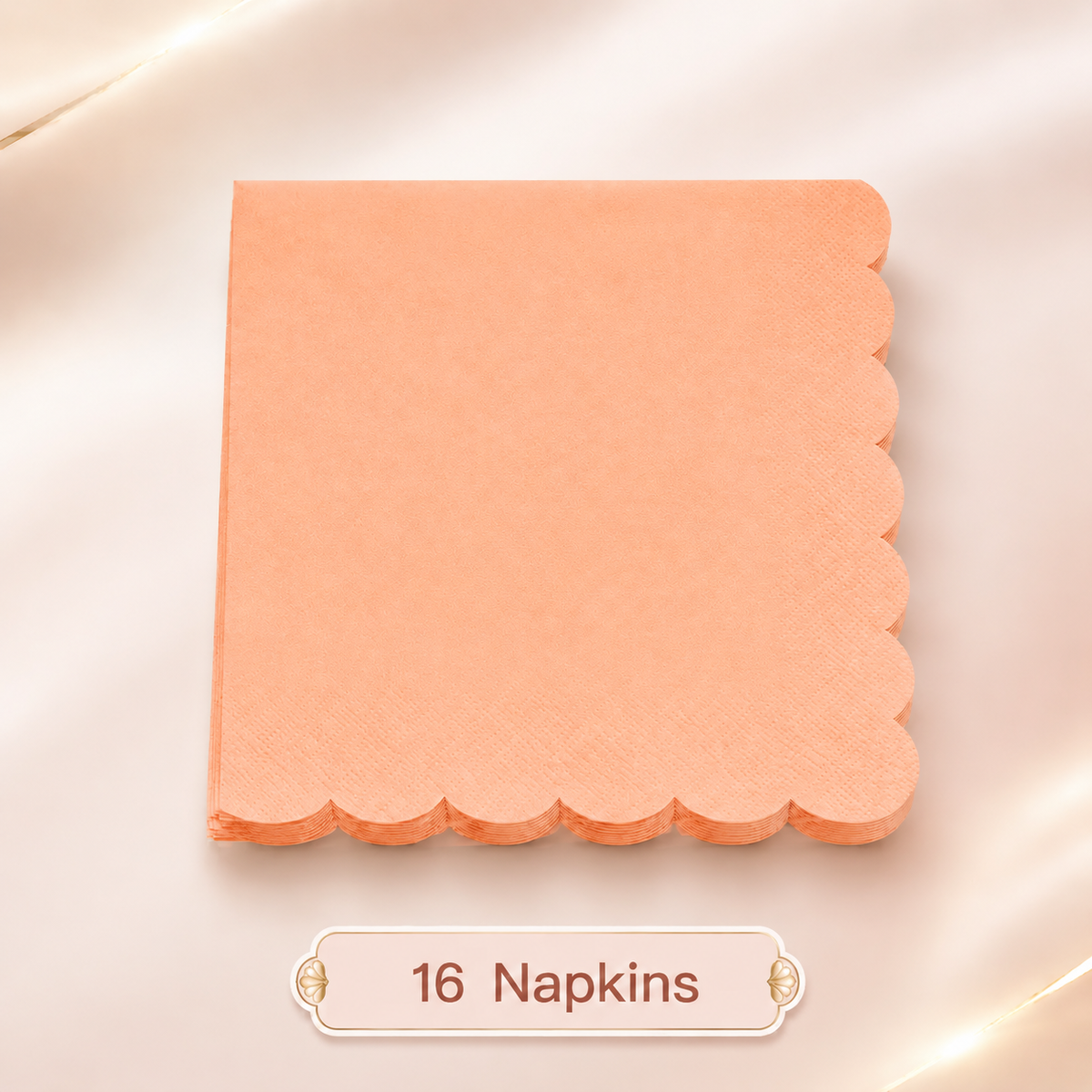 Pastel Salmon Scalloped Party Set