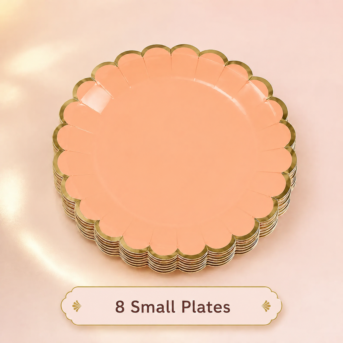 Pastel Salmon Scalloped Party Set