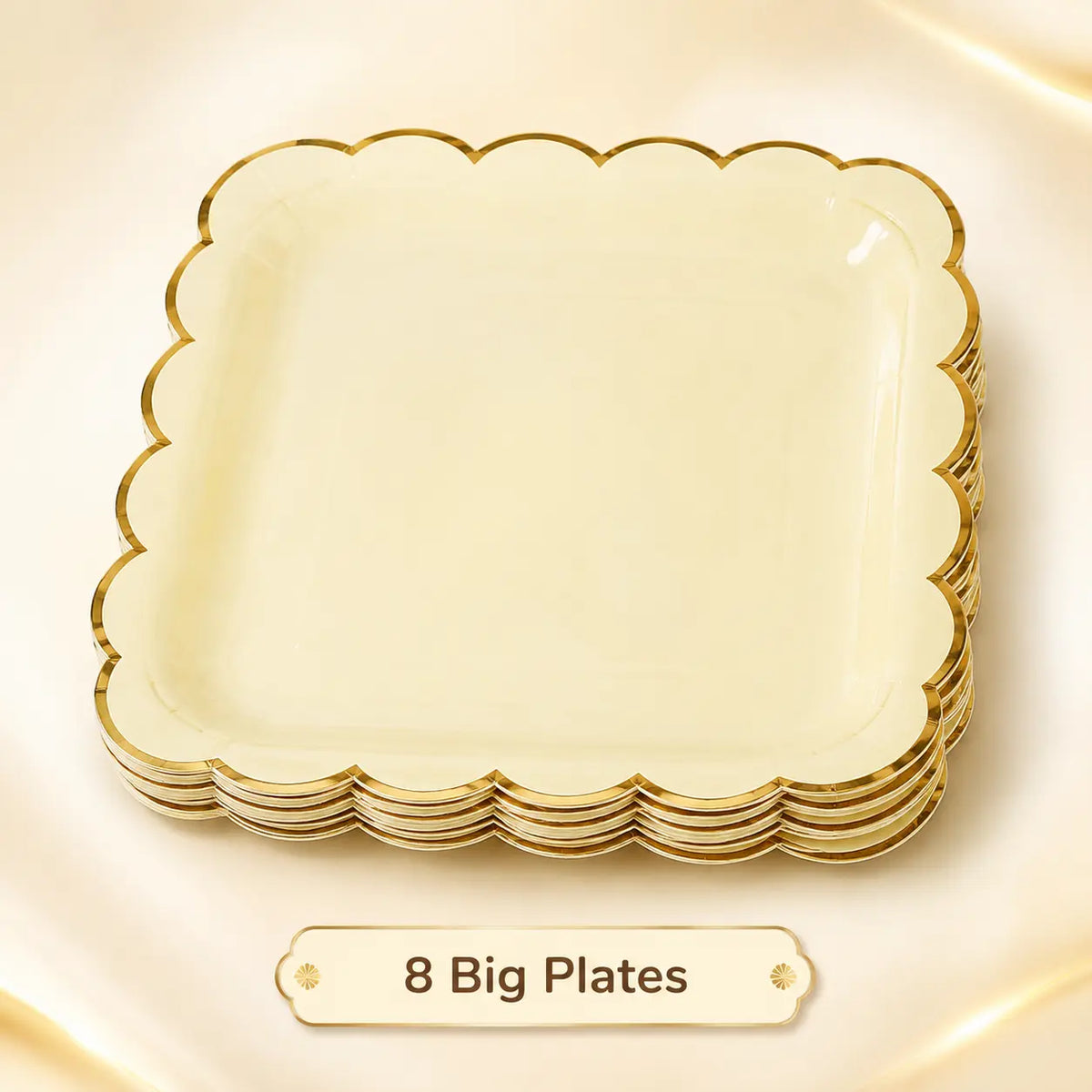 Pastel Yellow Scalloped Party Set