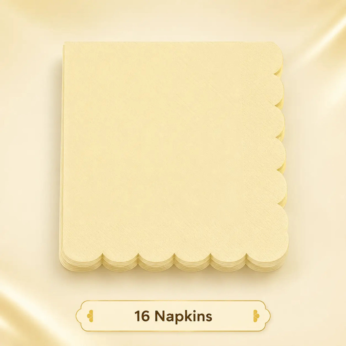 Pastel Yellow Scalloped Party Set