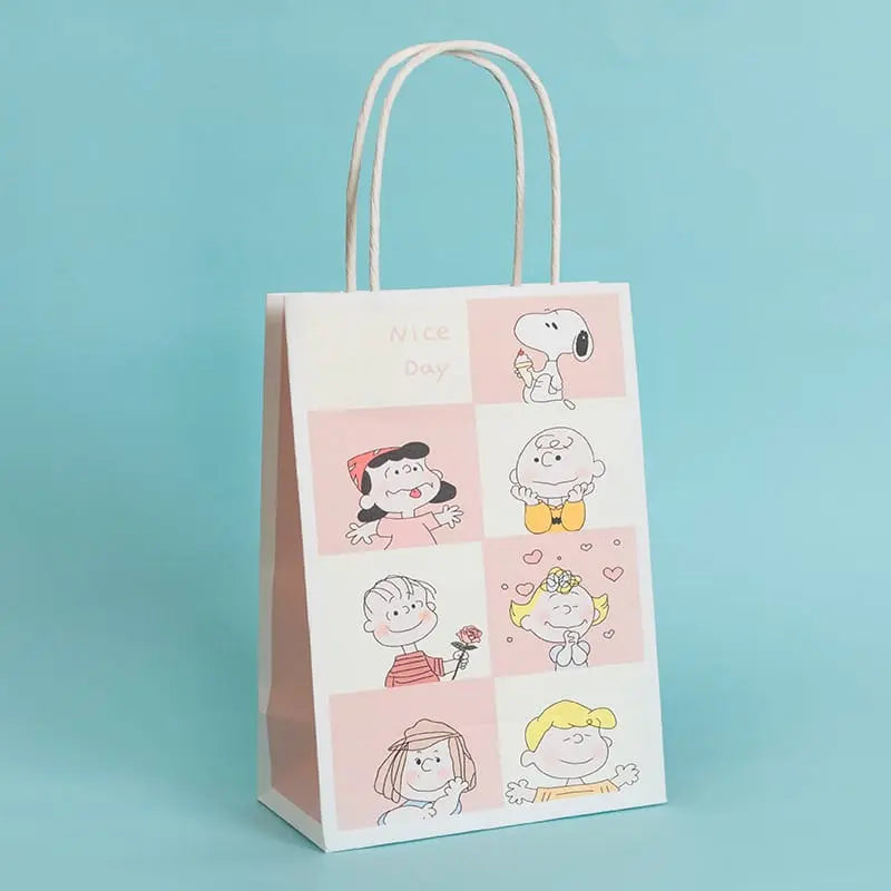 Pink Cartoon Friends Designed Gift Bag