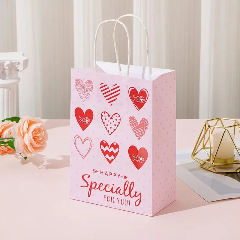 Pink Hearts Designed Gift Bag