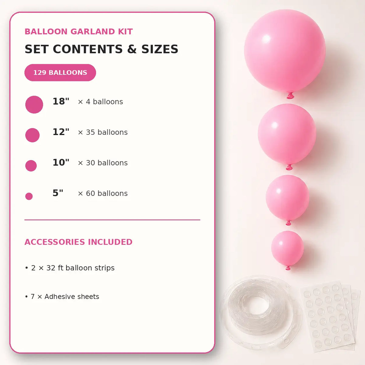 Pink Balloon Decoration Set