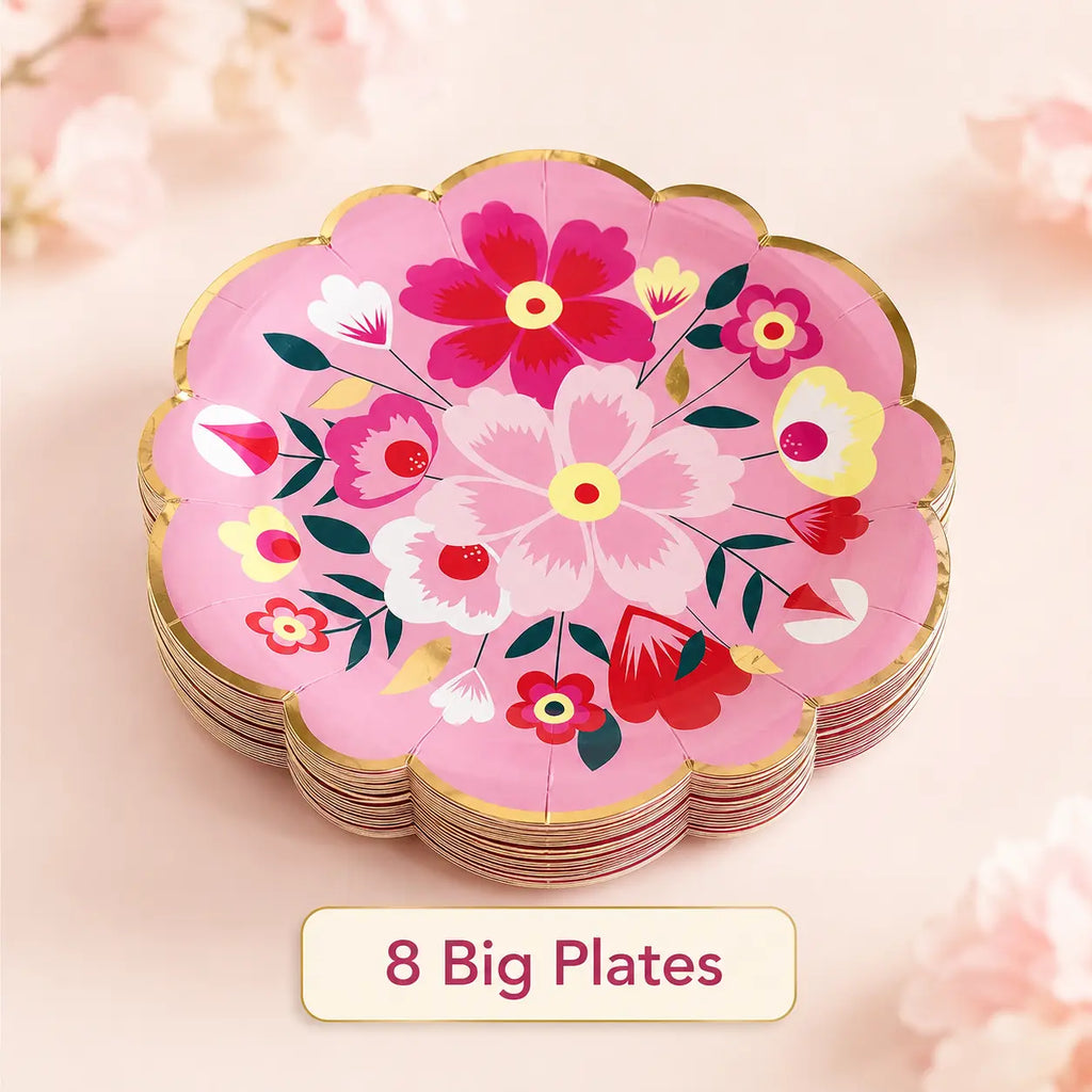 Pink Floral Party Set