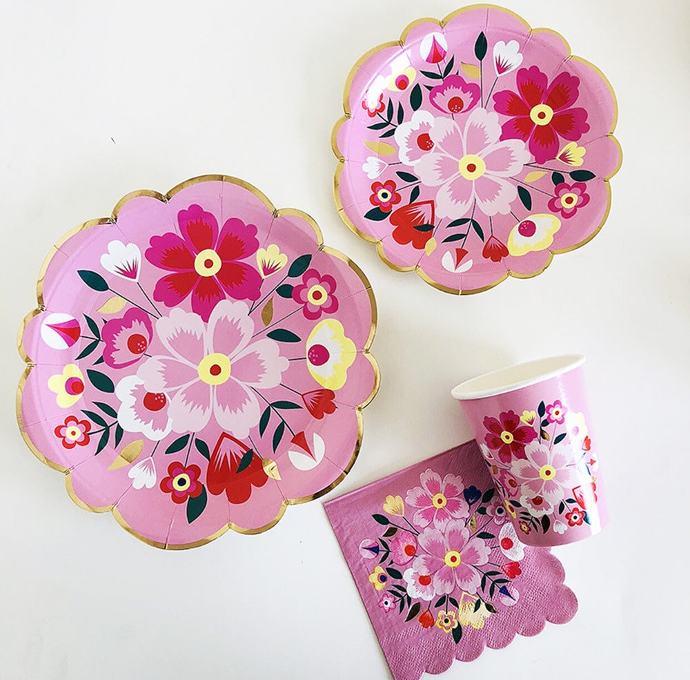 Pink Floral Party Set