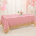 Pink and Gold Confetti Table Cover-137×183cm