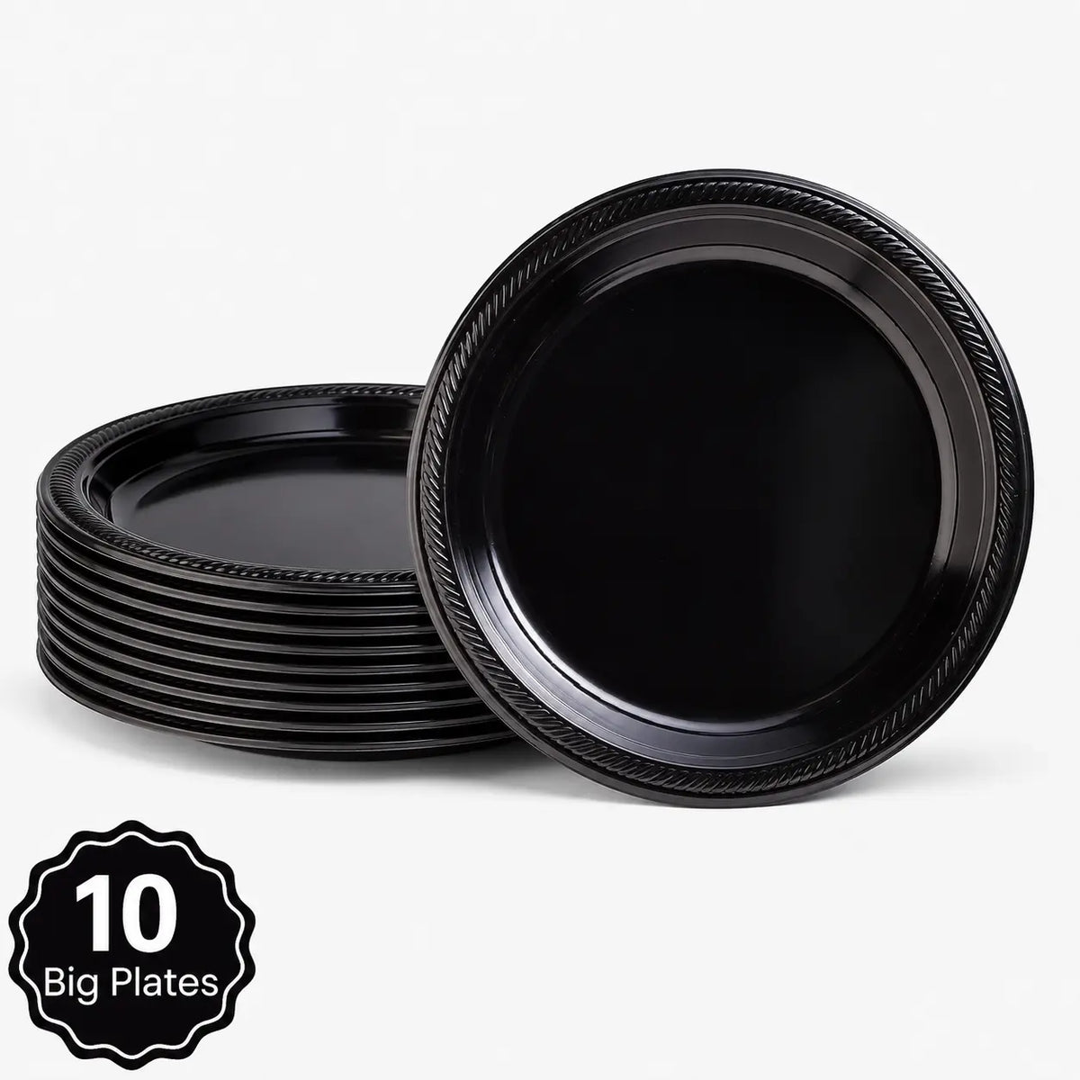 Plastic Classic Black Party Set
