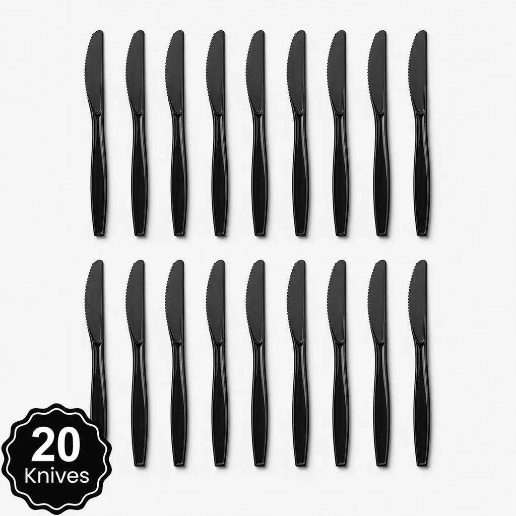 Plastic Classic Black Party Set