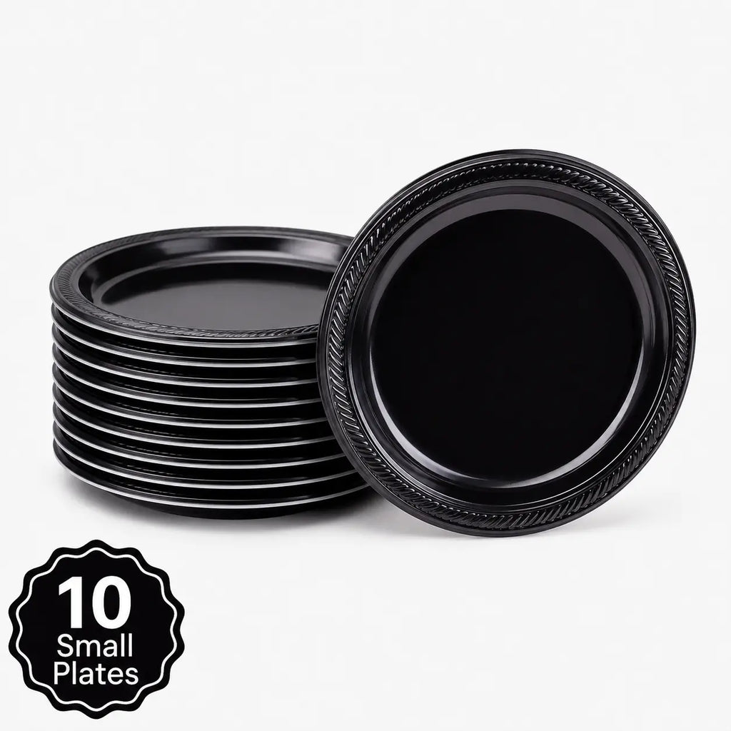 Plastic Classic Black Party Set